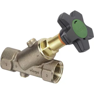 Viega Easytop KFR-Schrägsitzventil 756772 DN 25, Rp 1, Rotguss, für Wasserzählerbügel
