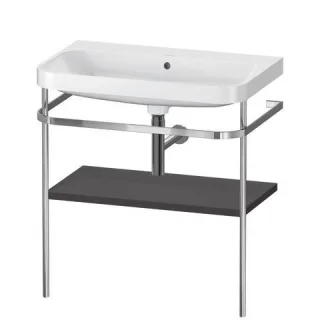 Duravit Happy D.2 Plus c-shaped Set mit Metallkonsole Graphit Supermatt 775x490x850 mm - HP4837N8080 HP4837N8080