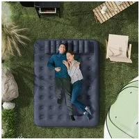 MC Star Luftmatratze, (weich & robust, 203x152x22cm, Blau, für 2 Personen, mit Handpumpe)