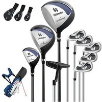 COSTWAY Golfschläger + Golfbag, 9 teiliges Golfset linkshändig mit Golftasche