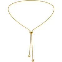Staufergold Edelstahlkette Y-Halskette „Lariat Glide“ – Verstellbarer Slider Gold