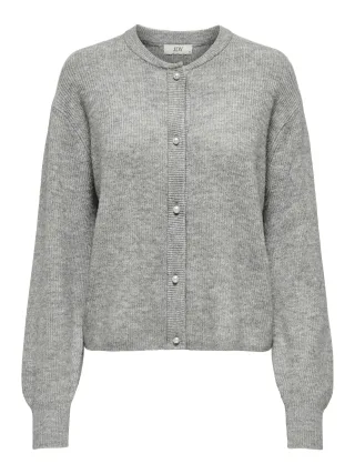 JDY - JDYLUMI L/S BUTTON CARDIGA KNT NOOS Medium Grey Melange - Gr. - M