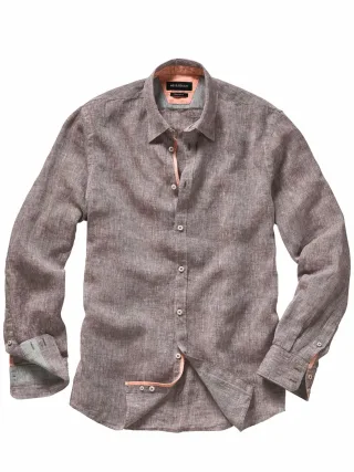 Mey & Edlich Herren Sahara-Hemd Braun 100 % Leinen