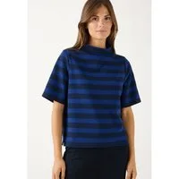 MORE&MORE Kurzarmshirt kastiges, Heavy Jersey-Streifenshirt