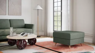 BRUNO Hocker 70x70 in Forest Green Grün | Gemütliche Ablage und praktische Aufbewahrung