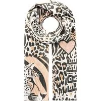 Zwillingsherz Schal "Leo Patch", Mustermix mit Leo, transparent