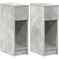 vidaXL Nachttisch Nachttische mit Schublade 2 Stk. Betongrau 20x36x60 cm (2-St)