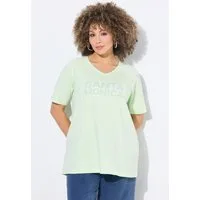 Ulla Popken T-Shirt T-Shirt Santa Monica A-Linie V-Ausschnitt Halbarm