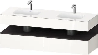 Duravit Qatego Einbauwaschtisch mit Konsolenwaschtischunterbau Weiß Hochglanz 1600x550x600 mm - QA47 QA4797080220010