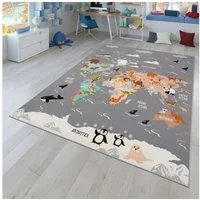 TT Home Teppich Kinderzimmer, Rechteckig, Höhe: 4 mm, Kinderzimmerteppich Teppich Junge Mädchen Kinderteppich Rutschfest Tie