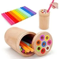 CLTYQ Lernspielzeug Montessori Spielzeug ab 3Jahr, Baby Spielzeug,Farbe Sortierspiel, Kleinkind Sensorik Spielzeug Baby Motorikspielzeug Holzspielzeug