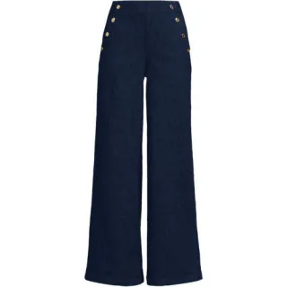 Soft Denim Matrosenjeans mit extraweitem Bein High Waist, Damen,  Blau, Elasthan/Polyester-Mischung, by Lands' End