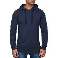 Alessandro Salvarini Hoodie Herren Longsleeve Oversize – Biker Look mit Kapuze Langarm Hoodie mit Stretch und Stepp-Einsätzen