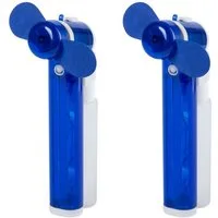 HAC24 Handventilator 2er Set Hand Wassersprüh Handventilator Sprühventilator Ventilator, Blau