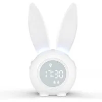 EXTSUD LED Nachtlicht Kinder Lichtwecker Cute Rabbit Kinderwecker, Creative Nachttischlampe Snooze-Funktion zeitgesteuertes Nachtlicht