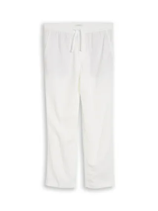Denim Tom Tailor - TTLOOSE Hose mit Leinenanteil white - Gr. - M