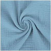 maDDma Stoff Musselin Stoff XXL 1/2 Meterware 280 cm breit Double Gauze Baumwolle, jeans