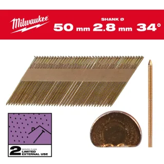 Milwaukee D-Kopf-Nägel 34° Ringschaft SC2 2.200 Stück, verzinkt - 4932492606