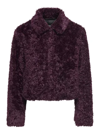 ONLY - ONLGINNY SHORT TEDDY JACKET OTW Mauve Wine - Gr. - M
