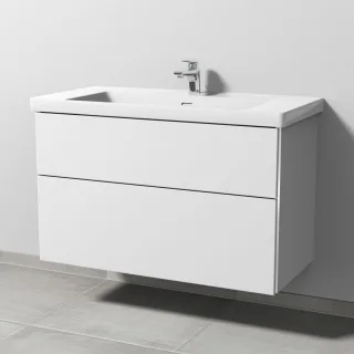 Sanipa 3way Waschtischunterbau zu Villeroy & Boch Subway 3.0 Waschtisch mit 2 Auszügen, Weiß-Soft BR84943