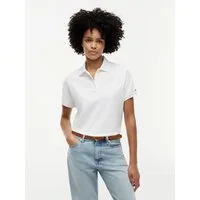 Tommy Hilfiger Poloshirt TH SCRIPT MODERN SS POLO Baumwollmischung, Polokragen, kurze Knopfleiste