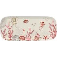 EasyLife Servierplatte Reef, Porzellan, Spülmaschinengeeignet, Weiß, Korallen, H: 1cm