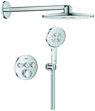 GROHE Unterputz-Duschsystem Grohtherm SC 103997 rund 3 ASV für Duschrahmen Mono chrom, 1039970000 1039970000