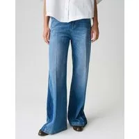 OPUS PANTS Palazzohose Mari meadow Fließende Weite mit kontraststarkem Detail