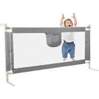 JEOBEST Bettschutzgitter Bettgitter, Kinderbettgitter Babybettgitter, Sicherheitsschutz, Rausfallschutz Bett [Eine Seite] 150 cm/180 cm, aus Metall