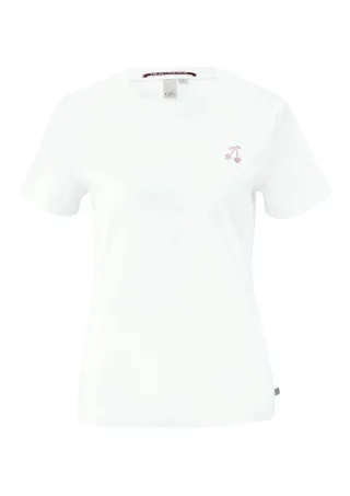 Q/S designed by - Bauwollshirt mit Rundhalsausschnitt weiß - Gr. - M
