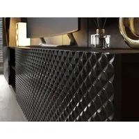 ALLHOUSE24 Lowboard PALERMO Sideboard Hochglanz gefräst, Metallfüße in 3 Farben, Breite 195 cm