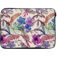 MuchoWow Laptop-Hülle Blumen - Regenbogen - Dschungel - Muster - Vintage 14 Zoll, Schutzhülle für Laptop, Schutz gegen Kratzern, Laptoptasche