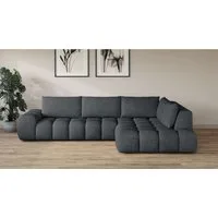 OTTO home Ecksofa AZITA L-Form, XL 296 cm - Designsofa in Bubble-Optik, lose Rückenkissen, traumhafte Steppung