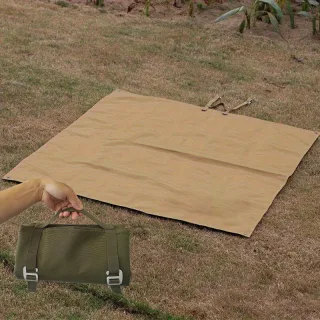 Xmund 600D Waterproof Picnic Blanket 145x200cm Large Camping Tarp Mat for 3-4 Person Caramel Army Green Khaki Outdoor Tr