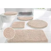 OTTO home Badematte Sanremo Standard, Badvorleger, Badezimmer Teppich, sehr weich, Höhe 30 mm, rutschhemmend beschichtet, schnell trocknend, fußbodenheizungsgeeignet, Polyester, rund, Badteppich, unifarben, rechteckig, rund & als 3-tlg. Set erhältlic