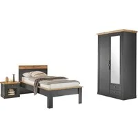 OTTO home Schlafzimmer-Set Westminster, beinhaltet 1 Bett, Kleiderschrank 2-türig und 1 Nachtkommode