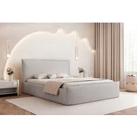 Goldstoff Polsterbett Bettgestell "SERENO" mit großem Stauraum & modernem eleganten Design (120–200x200 cm, Kopfteilhöhe 70/110 cm, Seitenhöhe: 30 cm), Bettgestell mit integriertem Stauraum & hochwertiger Verarbeitung
