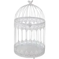 Grafelstein Dekoobjekt Großer Deko-Vogelkäfig FRIDA weiß shabby chic Käfig mit Ornament Landh