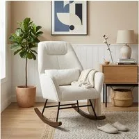 HomeMiYN Schaukelstuhl Schaukelstuhl Wohnzimmer Samt Schaukelsessel Lendenkissen Relaxsessel, samt,Stillsessel