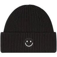 Faera Strickmütze Mit Smiley, Rippenstrick, weiches für Damen (1-St., modisch) Normal Fit Zeichen elastisch Ohne Verschluss Casual-Style
