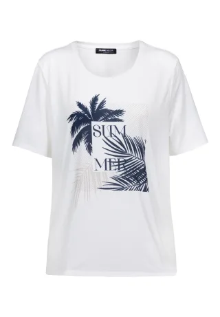 FRANK WALDER - Shirt CASUAL mit Rundhalsausschnitt ink/ecru/kiesel - Gr. - 42