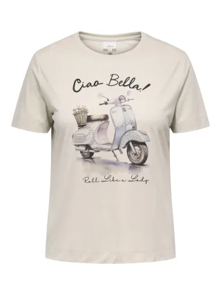 ONLY CARMAKOMA - CARNIKO S/S REG O-NECK TEE JRS Oatmeal - Gr. - 48