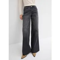 bonprix Weite Jeans (1-tlg) mittlere Bundhöhe, aus festem Baumwoll-Denim, mit Zip Fly und Knopf