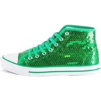 Party Factory Pailletten Schuhe grün Glitzer-Sneaker Damen Herren Schnürer 36 Sneaker mit Schnürsenkel