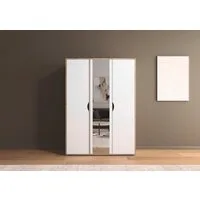 rauch Drehtürenschrank Kleiderschrank Schrank Garderobe Wäscheschrank NARAI mit Spiegel (in 3 verschiedenen Ausstattungen BASIC/CLASSIC/PREMIUM) Griffausfräsungen für eine grifflose Optik TOPSELLER MADE IN GERMANY