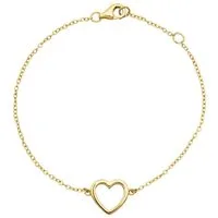 Unique Silberarmband Vergoldetes Unique 925 Silberarmband mit Herzanhänger SB0135