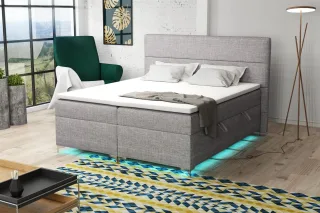 Boxspringbett Schlafzimmerbett CANELA 200x200cm inkl.Bettkasten/ LED