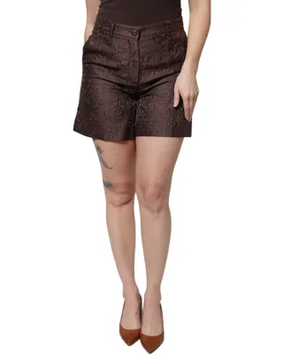 Blumiger Brokat-Shorts
