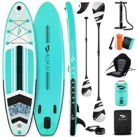 Aukai SUP-Board PRO 320cm, 2in1 Aufblasbares Stand up Paddle Set mit Kajak-Sitz, (Action-Cam-Halterung, Fußschlaufe, Pumpe, Rucksack, AquaBag), Komplettsett - 5 Jahre Garantie