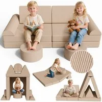 TLGREEN Kindersofa Spielsofa Cord, 15-Teiliges Modulare Kinderspielcouch, Kindersofa-Bausteine, Spielsofa für Kinder, kreatives Spielen für Kuschelecke im Kinderzimmer
